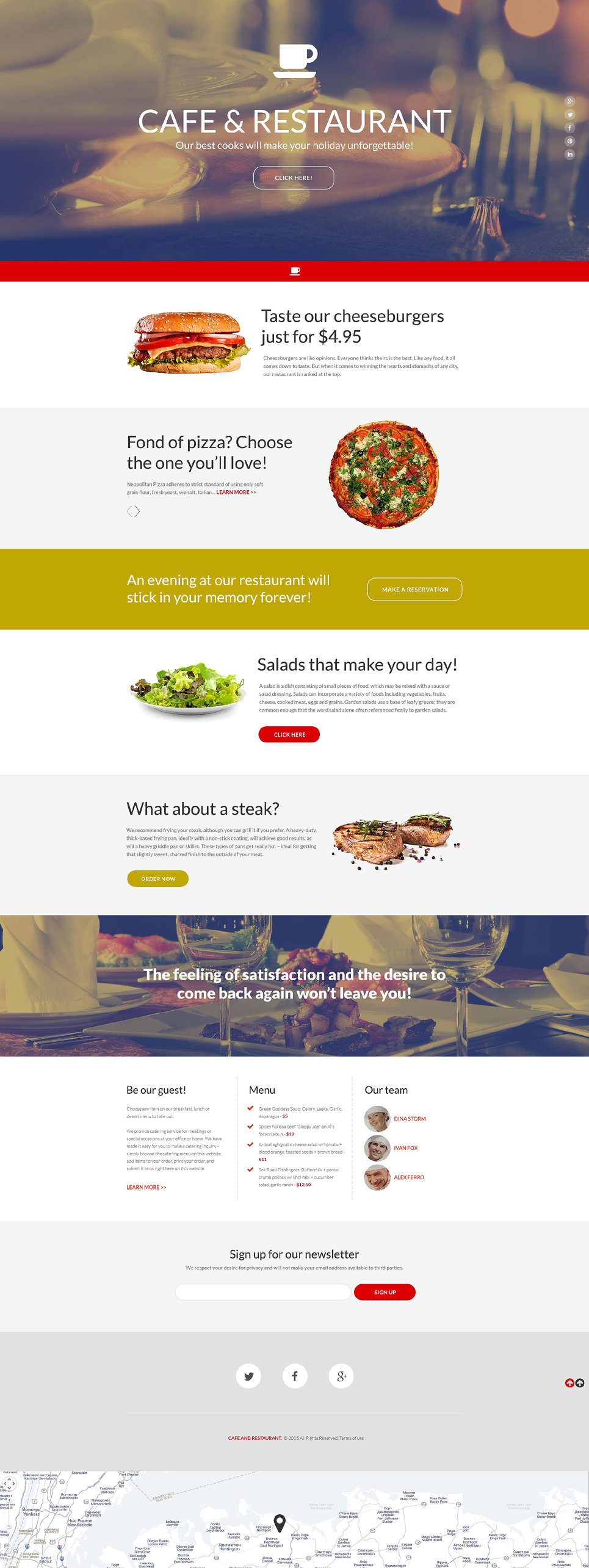 Cafe And Restaurant Landing Page Template